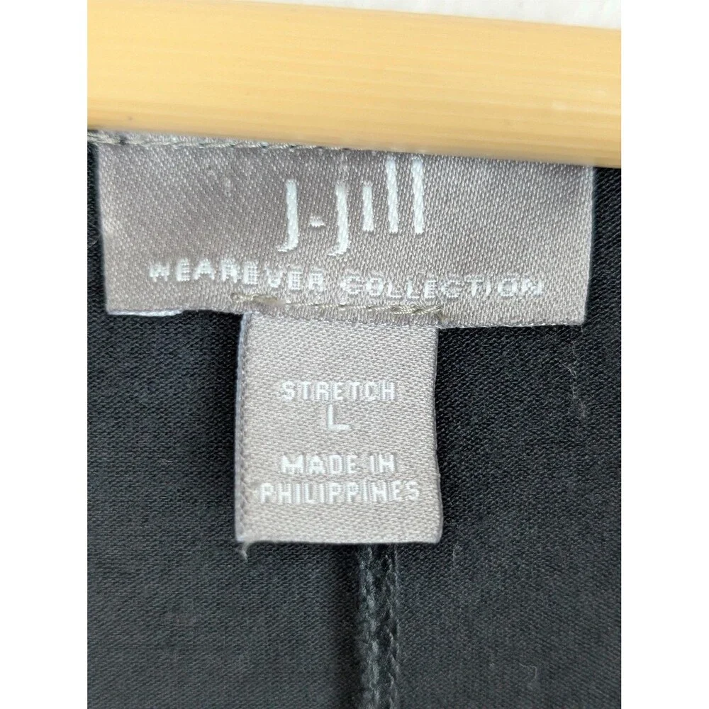 J Jill Wearever Collection‎ Dress Womens Large Black Stretch Drape Knot Midi - Picture 4 of 8